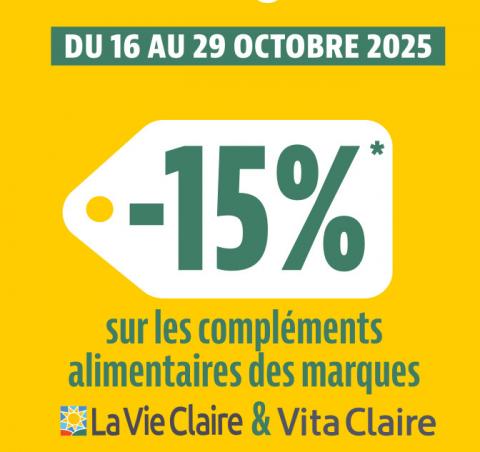 Promotion sur les compléments alimentaires - Octobre 2025 - La Vie Claire Albert