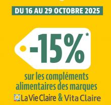 Promotion sur les compléments alimentaires - Octobre 2025 - La Vie Claire Albert